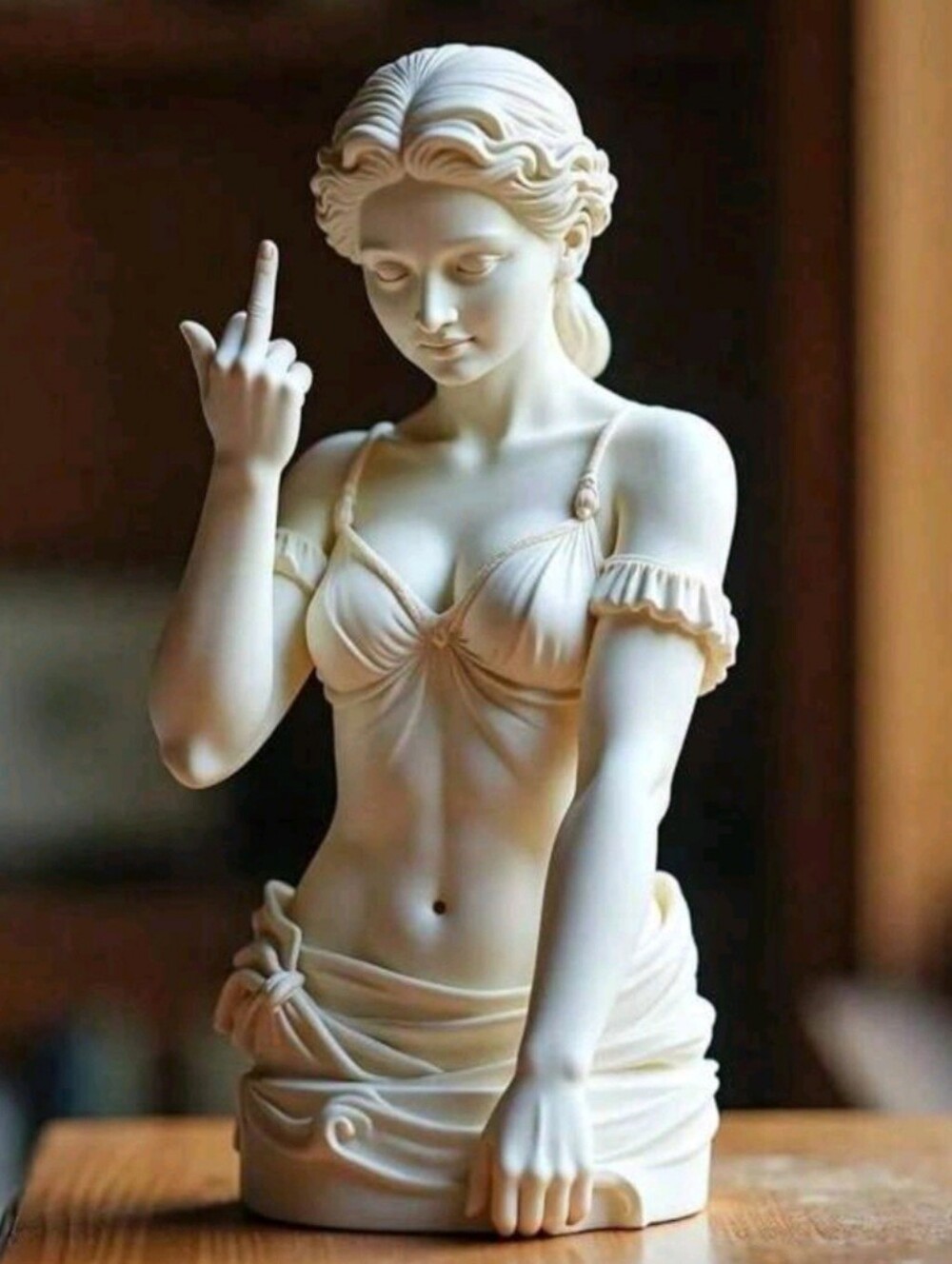 White Ceramic Goddess Accent